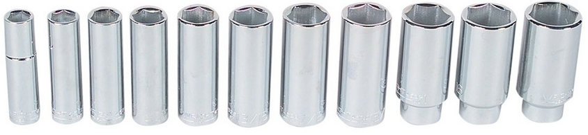 Wright Tool #414 1/2" Drive 11 Piece 6 Pt. Deep Socket Set (414WR)