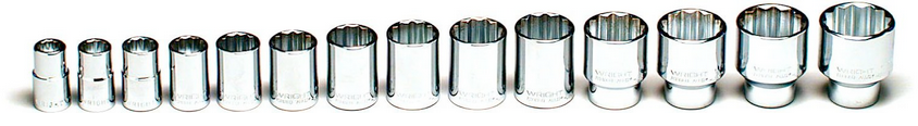 1/2" Dr. Wright 14 Piece 12 Point Standard Socket Set 7/16  - 1 1/4  (416WR)