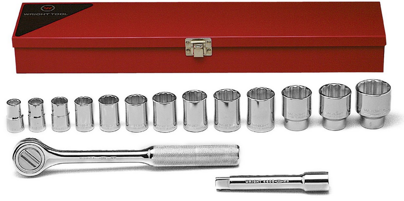 Wright Tool #417 1/2" Drive 15 Piece Socket Set (417WR)