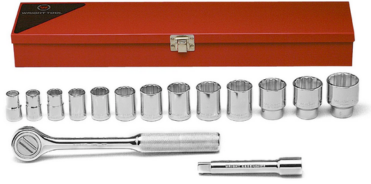Wright Tool #417 1/2" Drive 15 Piece Socket Set (417WR)