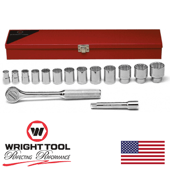 Wright Tool #417 1/2" Drive 15 Piece Socket Set (417WR)