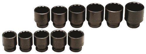 3/4" Drive 11 Piece 12 Point Impact Socket Set 1-5/16" to 2" #604 (604WR)