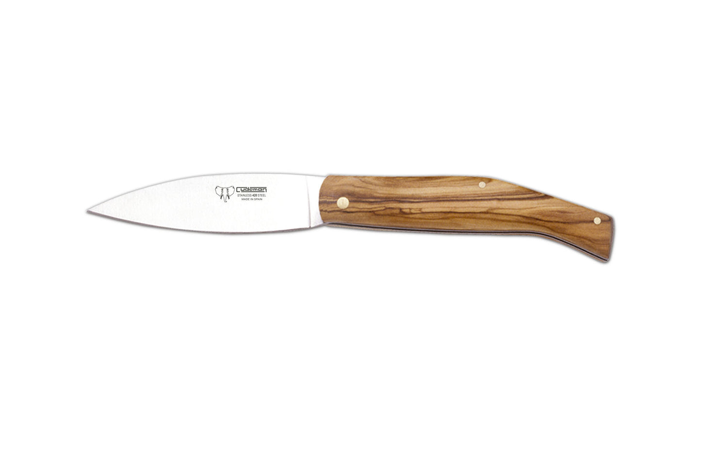 Cudeman Drop Point Stainless Pocket Knife w/ Wood Handle (443-L)