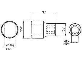 3/8" Dr. 7/16" Hex Bit Holder (9292WR)