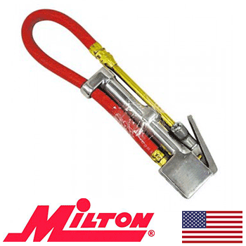 Milton S506 Dual Head Inflator Gauge with 12" Air Hose (506)