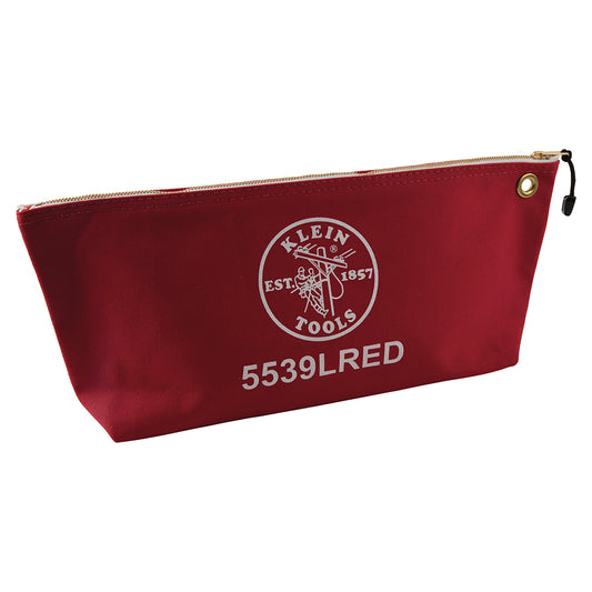 Klein Zipper Bag, Large Canvas Tool Pouch, 18-Inch, Red (5539LRED)