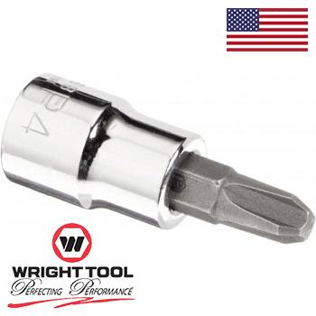 Wright Tool 3268 3/8" Drive Phillips Screwdriver Bit and Socket, #4 (3268WR)