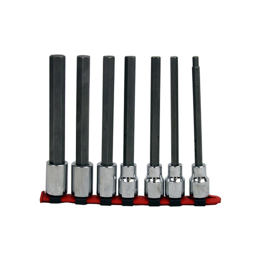 1/2" Drive 7 Piece Hex Bit Socket Set - Long Length (406WR)