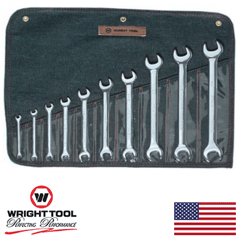 10 Piece Full Polish Metric Open End Wrench Set  (741WR)