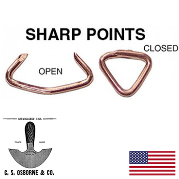 (1000) Copper Hog Rings 20mm -  Sharp Point (773-KS)