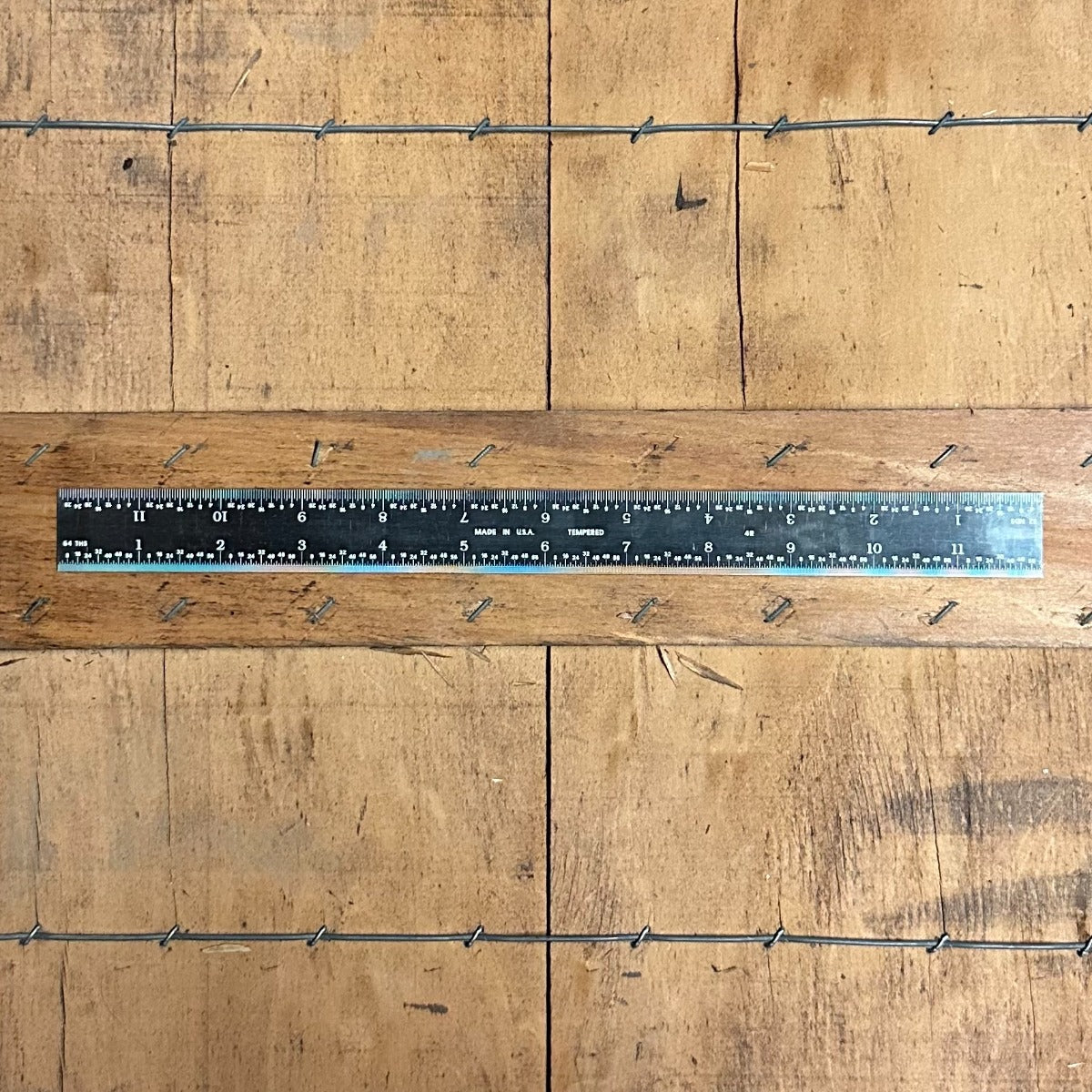 PEC 12" 4R Rigid Black EZ-Read Tempered Rule (32nds/64ths & 8ths/16ths) w/ Blemish (780026)