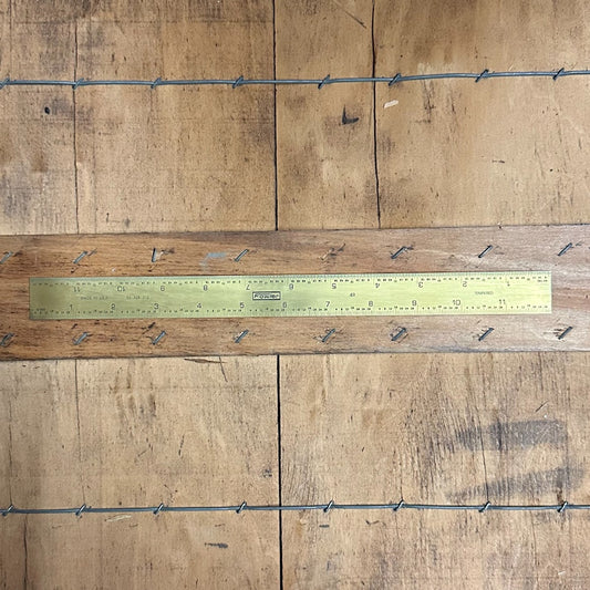 12" Fowler Rigid 4R Tempered Gold 4R Ruler 8ths/16ths 32nds/64ths (52-339-012)