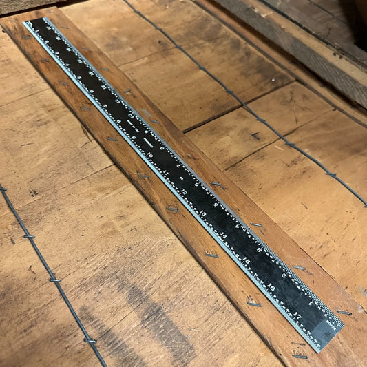 PEC 18" 4R Rigid Black EZ-Read Tempered Rule (32nds/64ths & 8ths/16ths) w/ Blemish (780046)