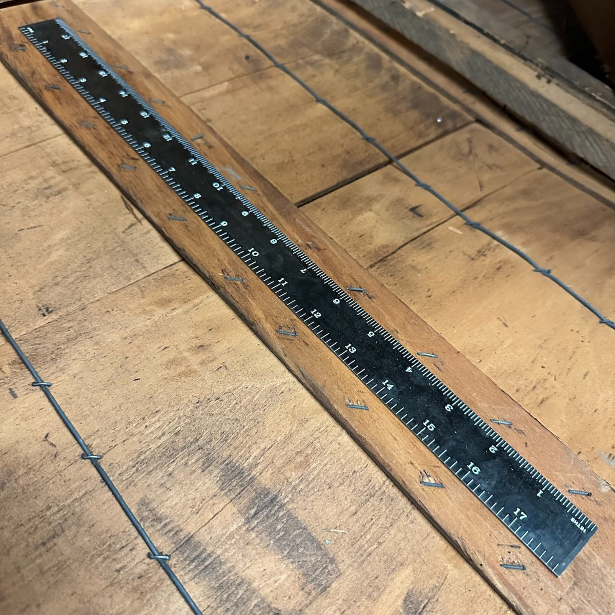 18" Products Engineering Rigid 4R Tempered Black EZ Read 4R Ruler 8ths/16ths 32nds/64ths (780046)