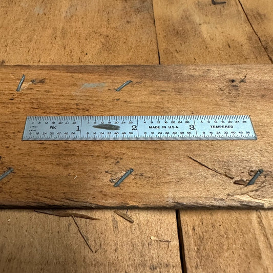 4" Products Engineering 4R Tempered Ruler 8ths/16ths 32nds/64ths Cosmetic blemish, name removed(780080)