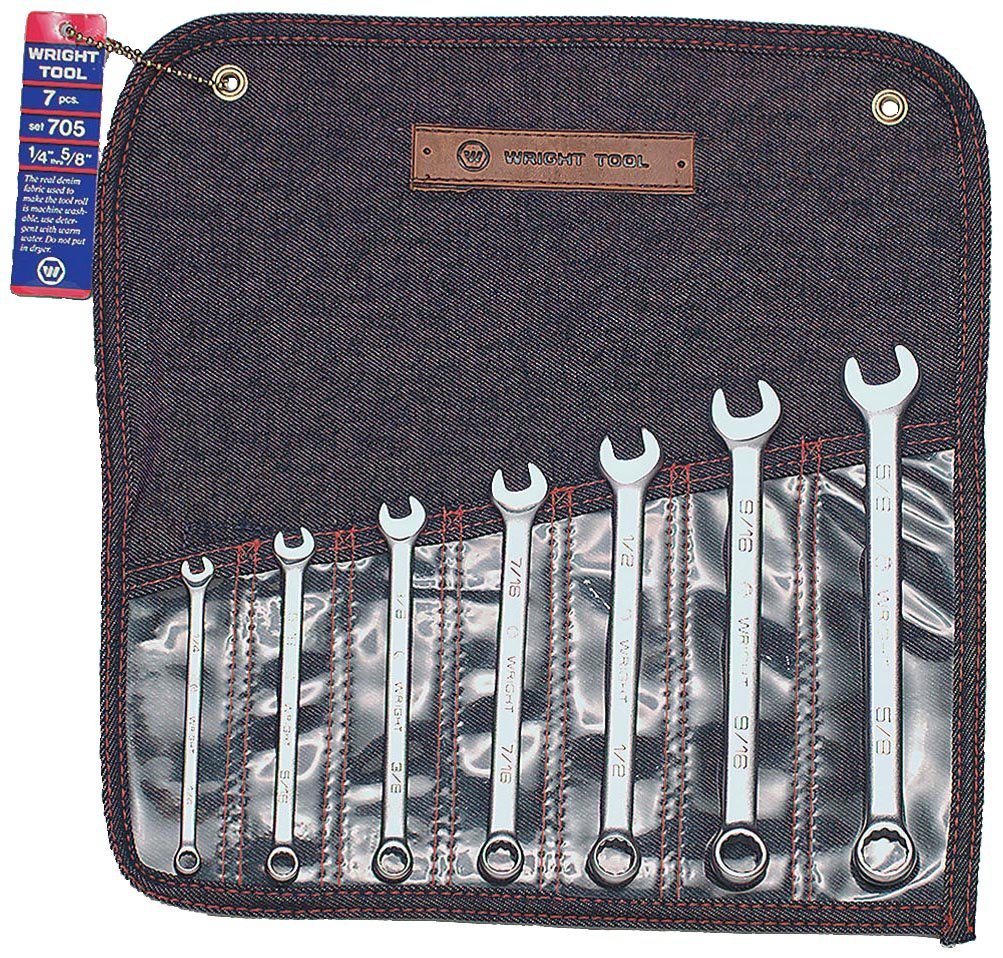 7 Piece Combination Wrench Set 1/4" - 5/8" 12 Pt. Wrightgrip (705WR)