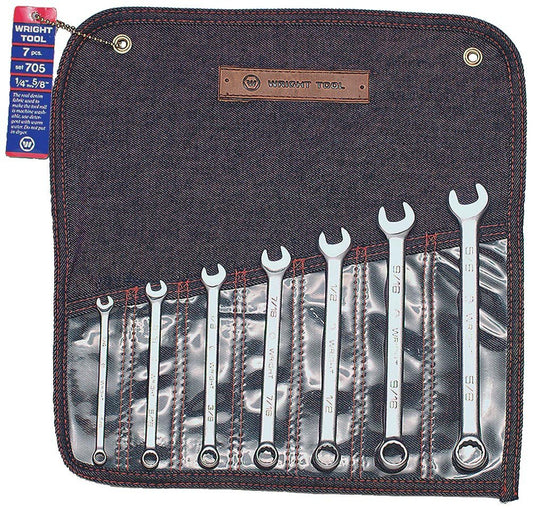 7 Piece Combination Wrench Set 1/4" - 5/8" 12 Pt. Wrightgrip (705WR)