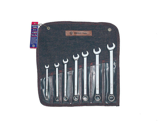 7 Piece Full Polish Combination Wrench Set 3/8" - 3/4" 12 Point (907WR)