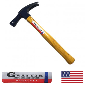 Vaughan 2nd / Grayvik 18 oz Electrician's Wood Handled Hammer (90107)