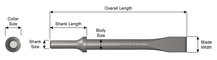 Ajax #910 Cold Chisel 3/4" Air Hammer Attachment (A910)