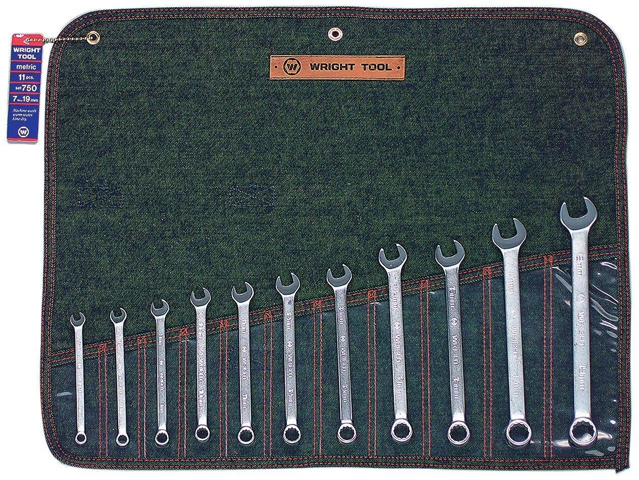 11 Pc. Metric Combination Wrench Set 7-15MM, 17MM, 19MM - 12 Pt. (750WR)