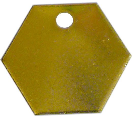18 Gauge 1 1/4" Solid Brass Hexagon Tag (932B)