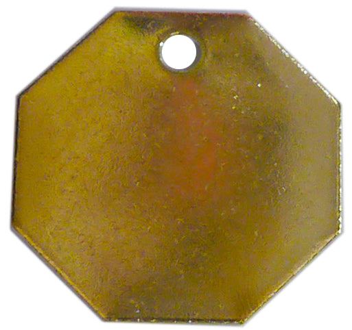 18 Gauge 1 1/2" Solid Brass Octagon Tag (950B)