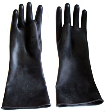 Industrial Black Natural Rubber Latex Gloves Unlined (ME107S)