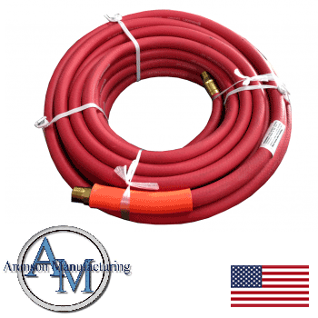 3/8 x 50' Red Rubber Air Hose w/ Vinyl Guard (01-1024VG)