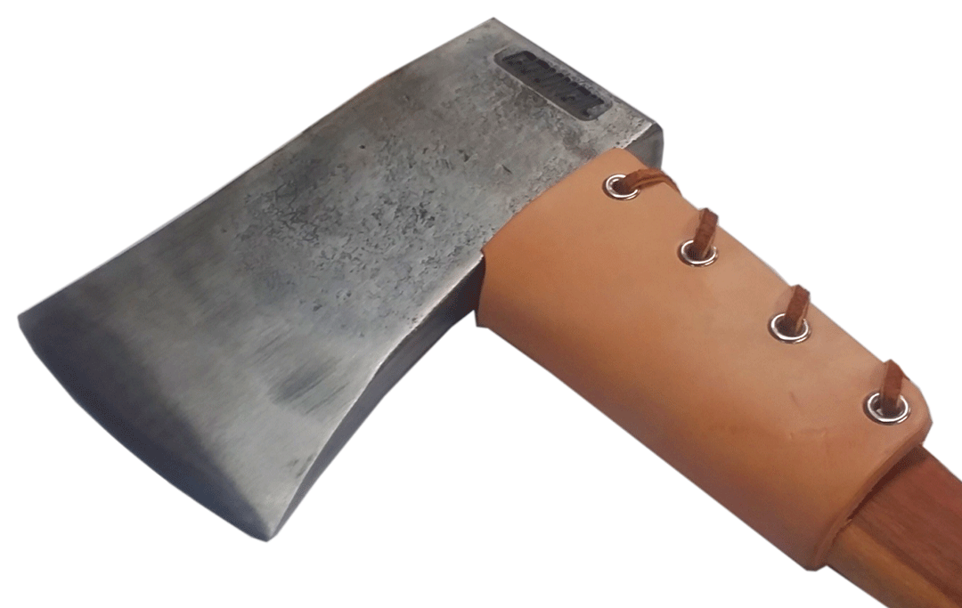 US Made Top Grain Leather Axe Collar w/ Eyelets & Laces (AC1)