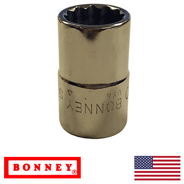3/8" - 12 Point Bonney Socket 1/2" Drive (A12)