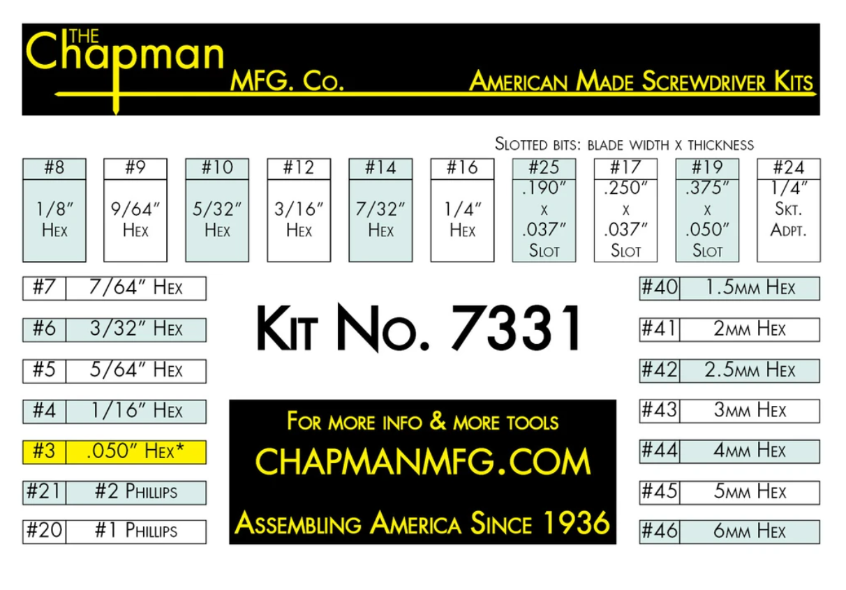 Chapman 27 Piece Screwdriver Set - No. 7331