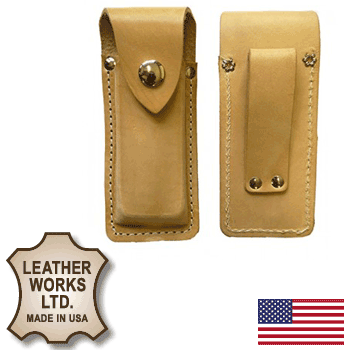 (US made) Deluxe Folding Knife Sheath with Belt Loop (Large) (399)
