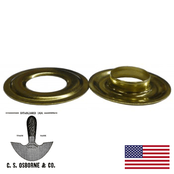 CS Osborne 7/16" I.D. USA Plain Brass Grommet #3 (1 Gross) (G1-3)