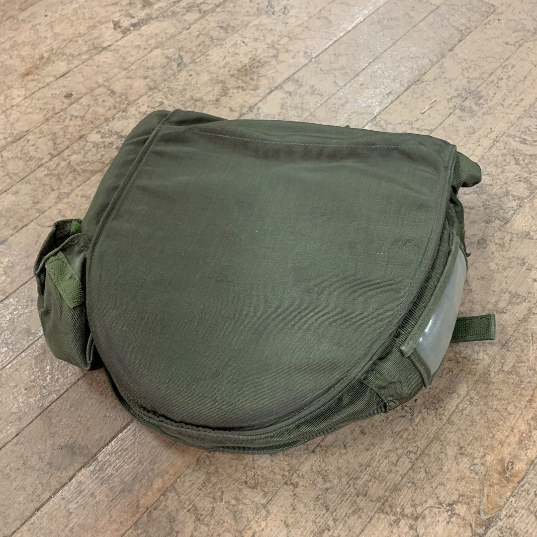 US Military M40 Gas Mask Carrier / Pouch with Hard Plastic Interior Liner & Strap (Used) (M40-BAG)