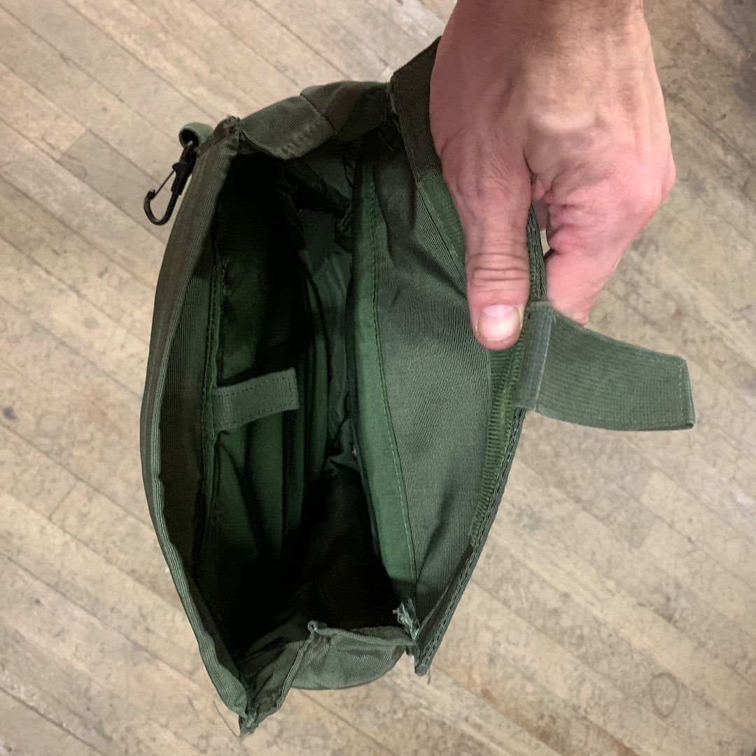 US Military M40 Gas Mask Carrier / Pouch with Hard Plastic Interior Liner & Strap (Used) (M40-BAG)