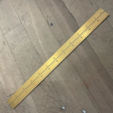 PEC 12" 4R Gold Grooved Rule (32nds/64ths & 8ths/16ths) w/ Blemish (7185-012G)