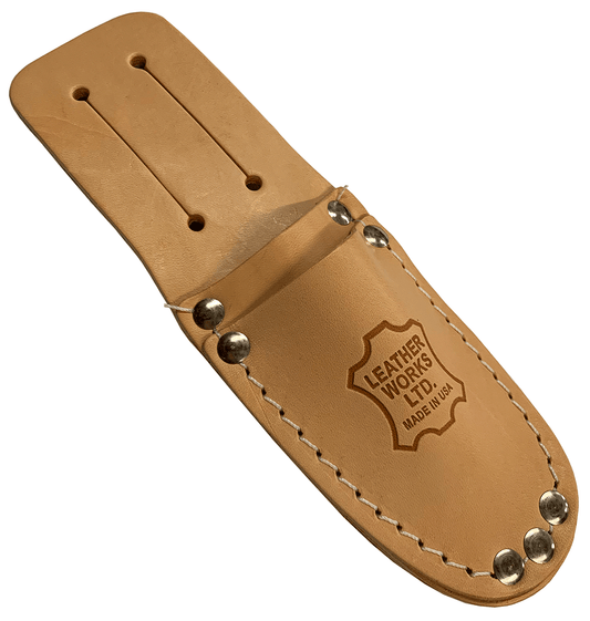 US Made Top Grain Leather 2 Pocket Electrician's Scissor Sheath (H11)