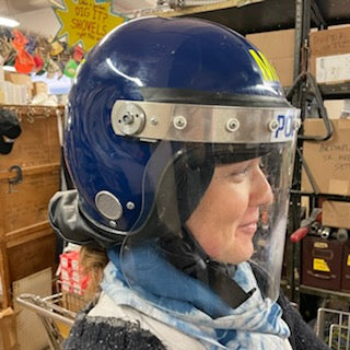 Used British Anti-Riot "Topper" Helmet with Face Shield (ANTI-RIOT)