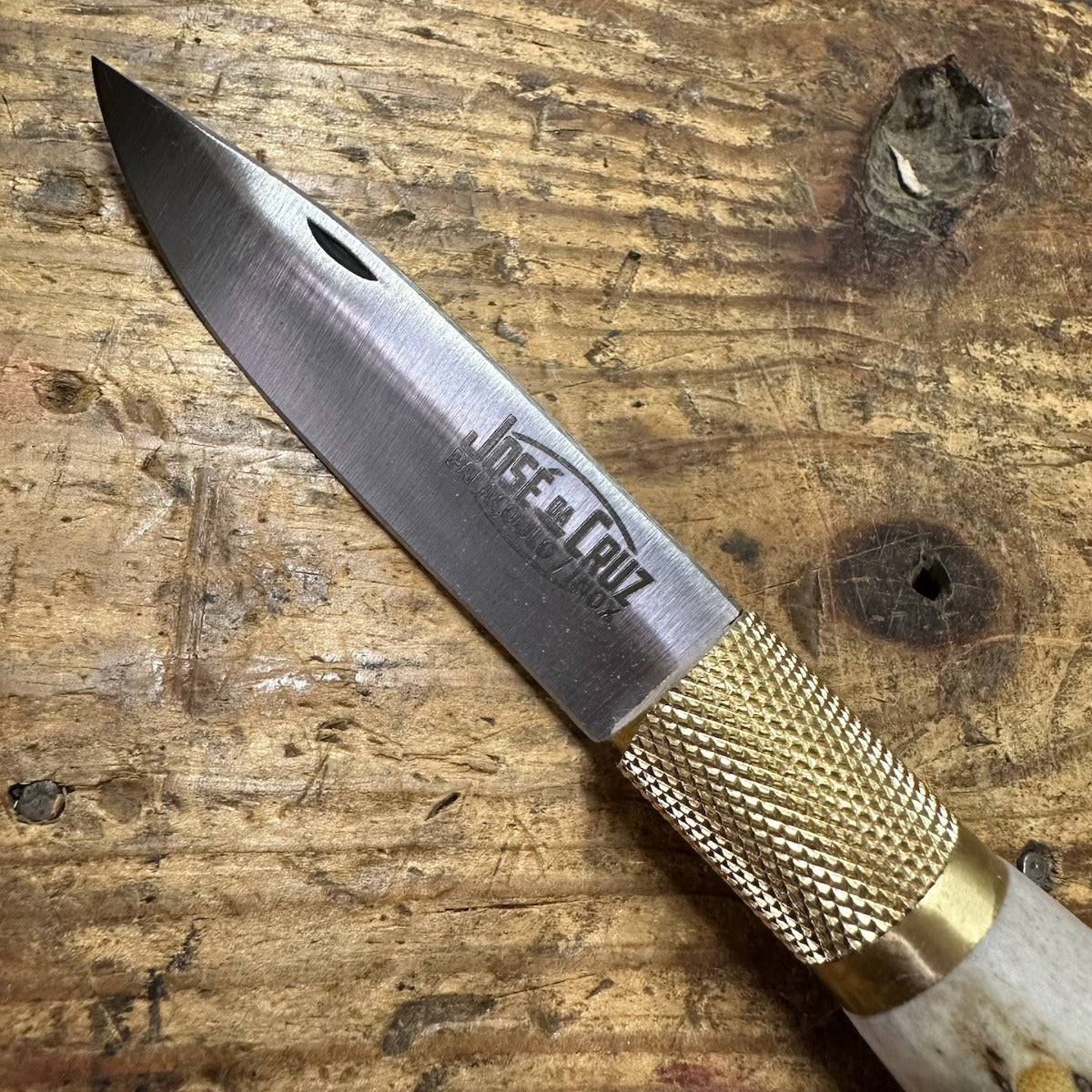 Jose Da Cruz Stainless Steel Pocket Knife w/ Deer Horn Handle (ICF.85.01.B)