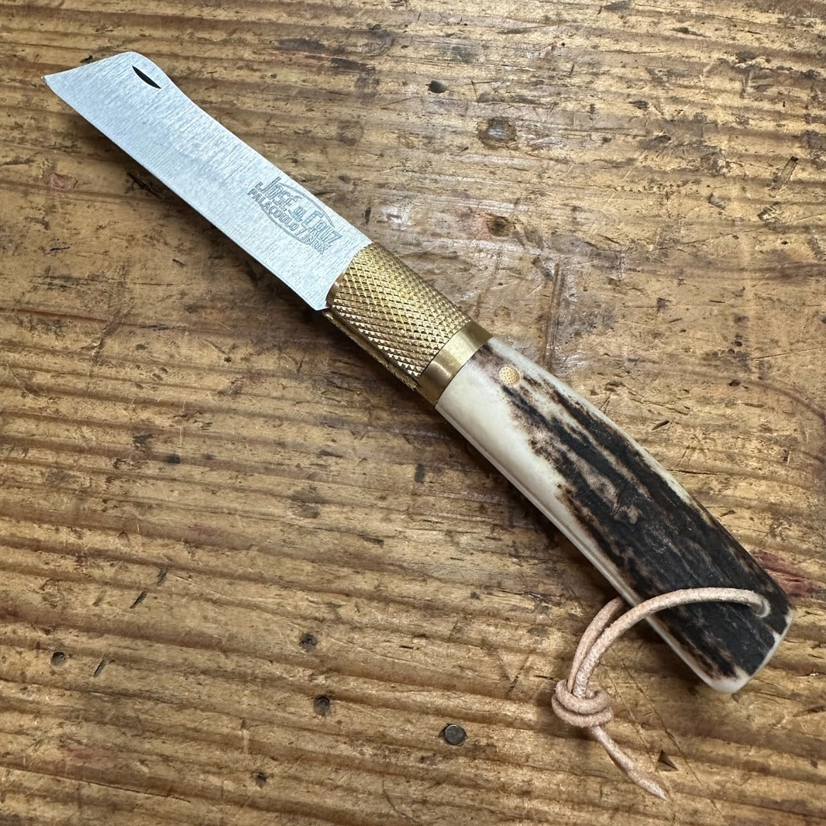 Jose Da Cruz Stainless Steel Grafting Pocket Knife w/ Deer Horn Handle (ICF.XT.85.01.B)