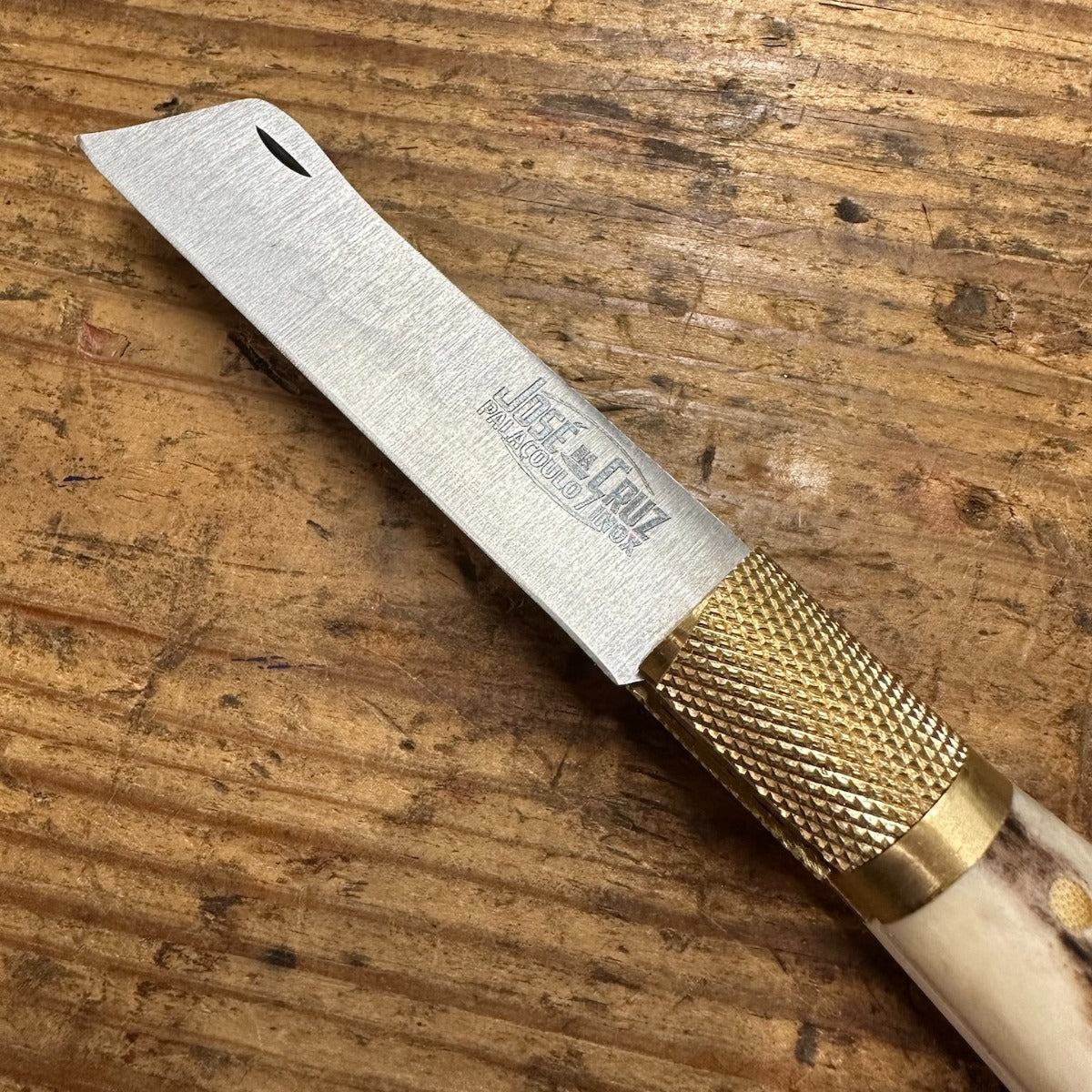 Jose Da Cruz Stainless Steel Grafting Pocket Knife w/ Deer Horn Handle (ICF.XT.85.01.B)
