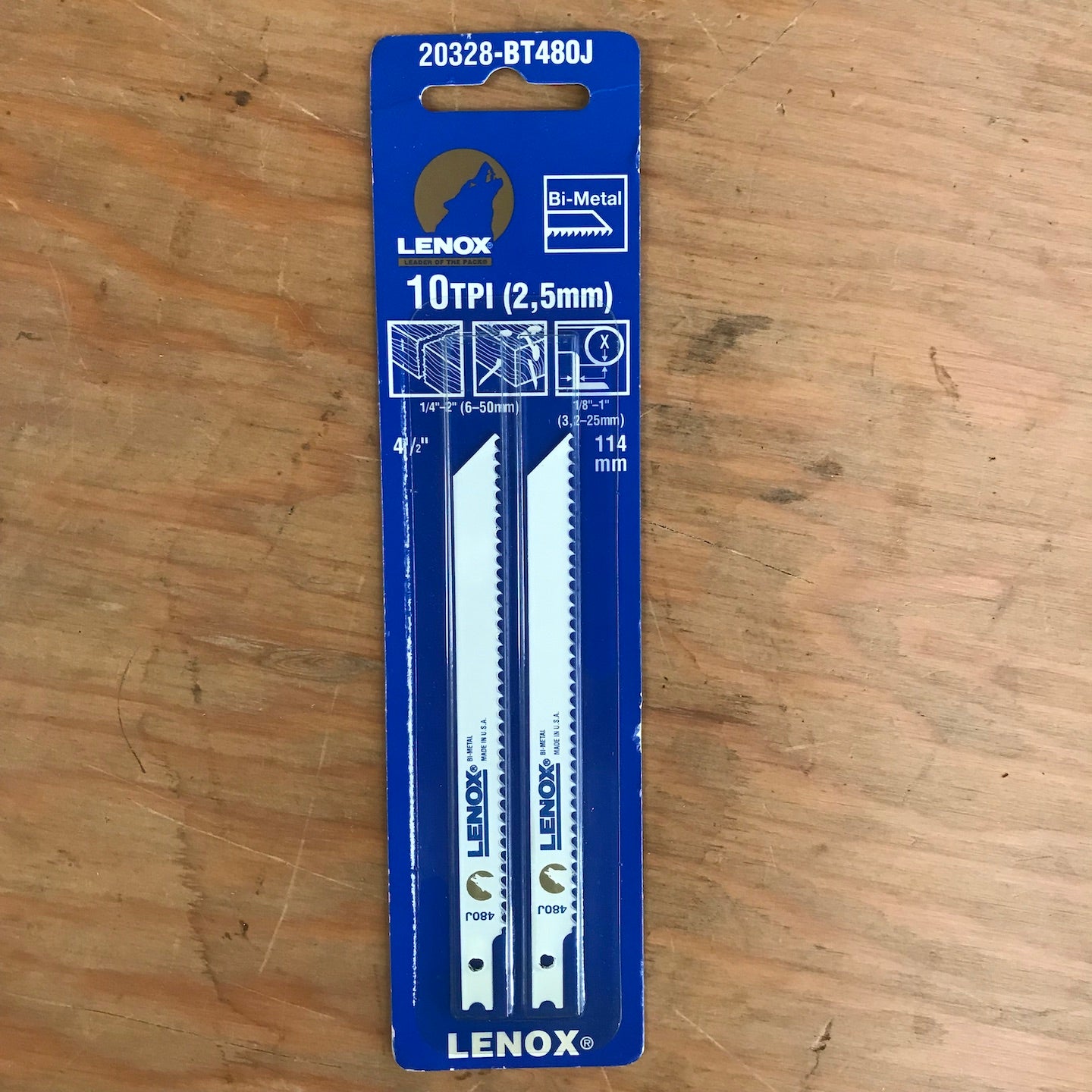 Lenox U-Shank Bi-Metal Wood Cutting Jig Saw Blade 4 1/2" x 3/8" 2-Pack (20328-BT480J)