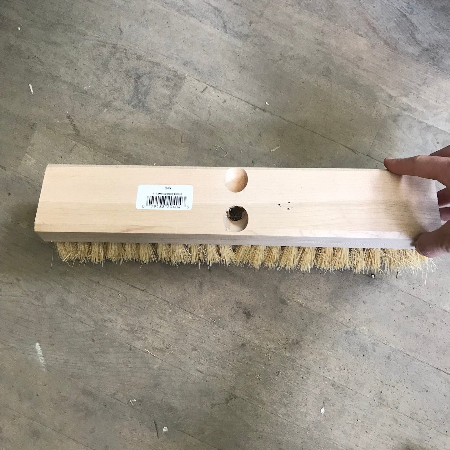 Wooden 8" Tampico Deck Scrub Brush  (20404)