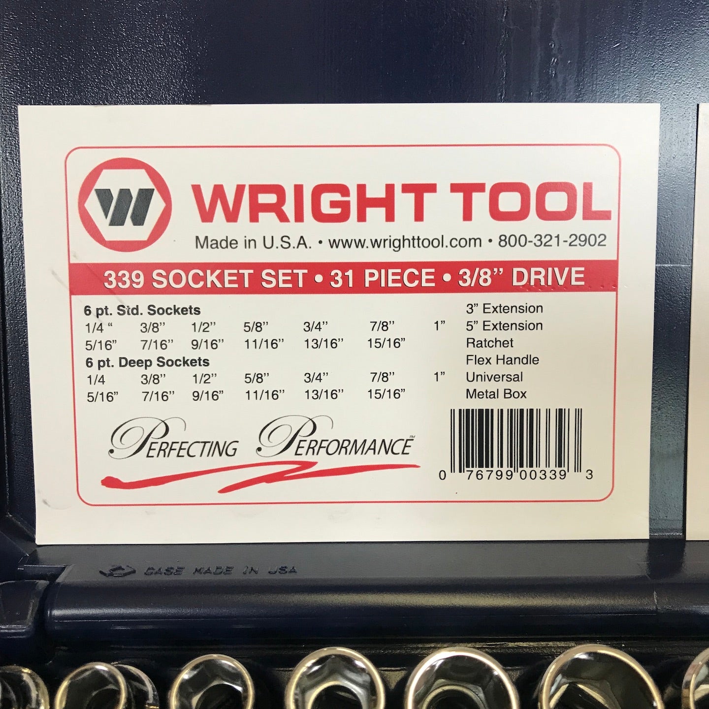 Wright 31 Pc. 3/8" Dr. Socket Set w/ Molded Case (339-MC)