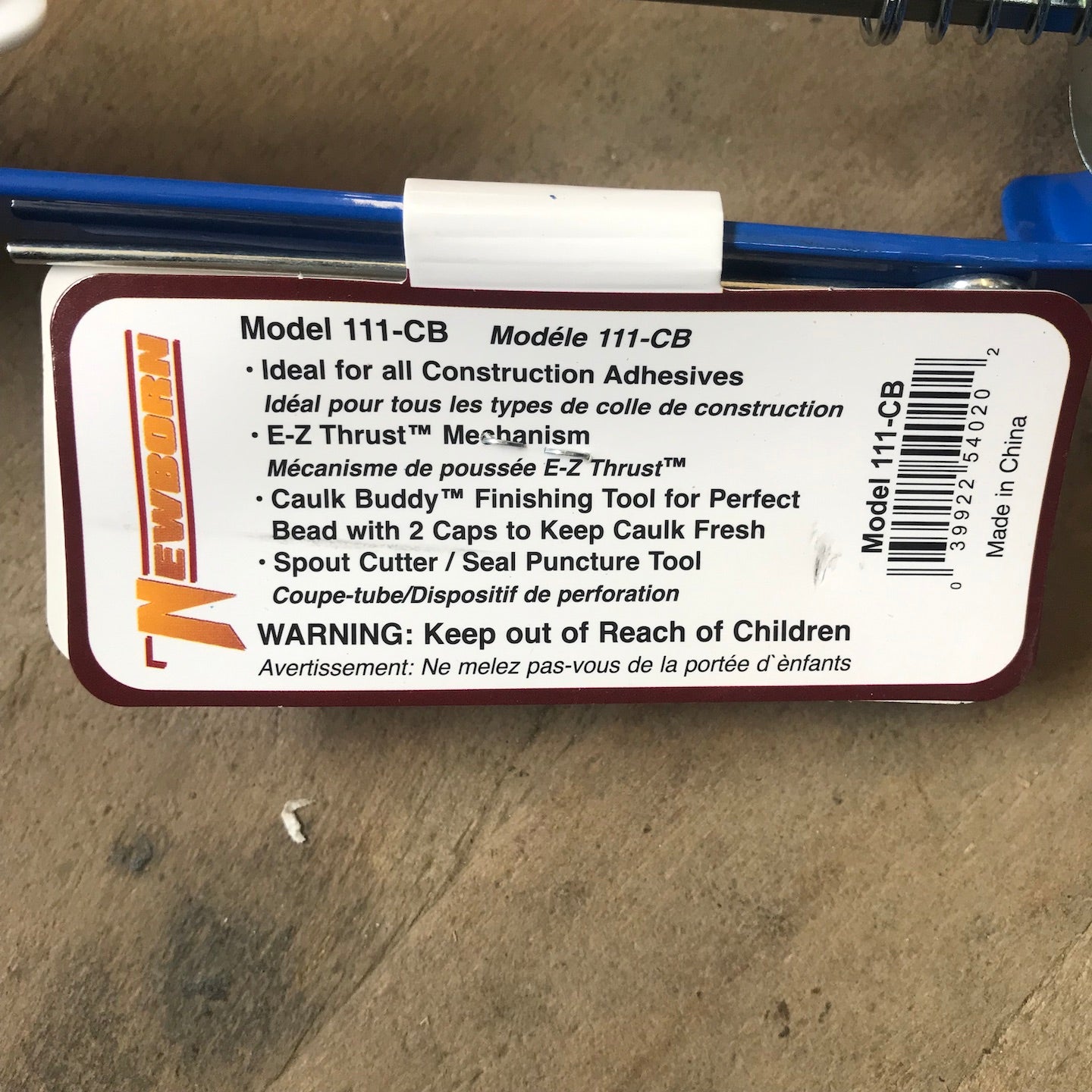 Newborn Parallel Frame Hex Rod Caulk Gun (111-CB)