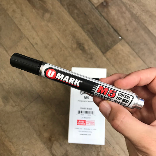 U Mark 1 Dozen Chisel Tip Jumbo Black Permanent Markers M5 (10550)