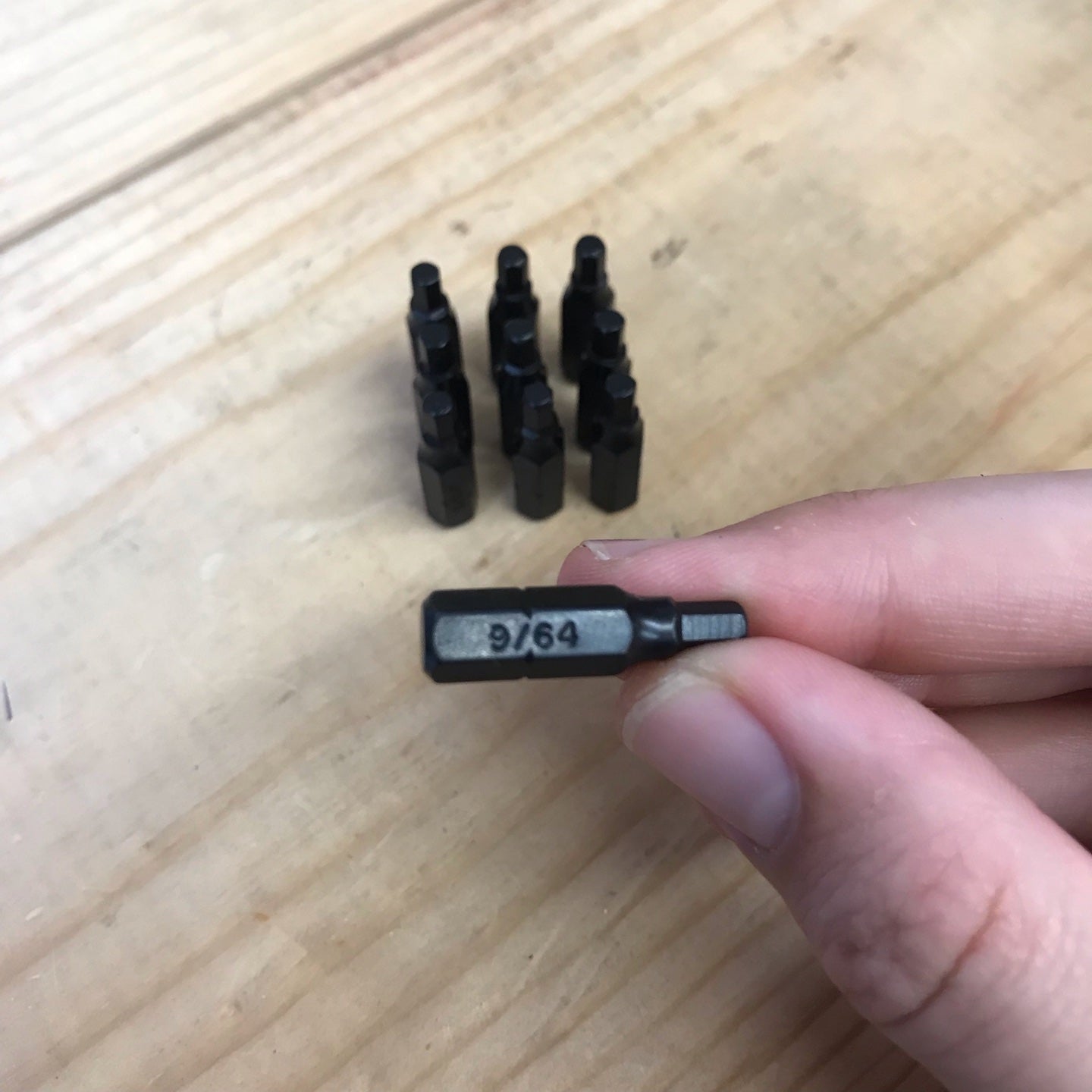 Set of Ten 9/64" x 1" Hex Allen Screwdriver Bits (10-HEXBITS)