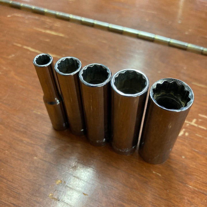 1/4  Drive Deep 12 pt Bonney Socket Set Full Polish (VL716)