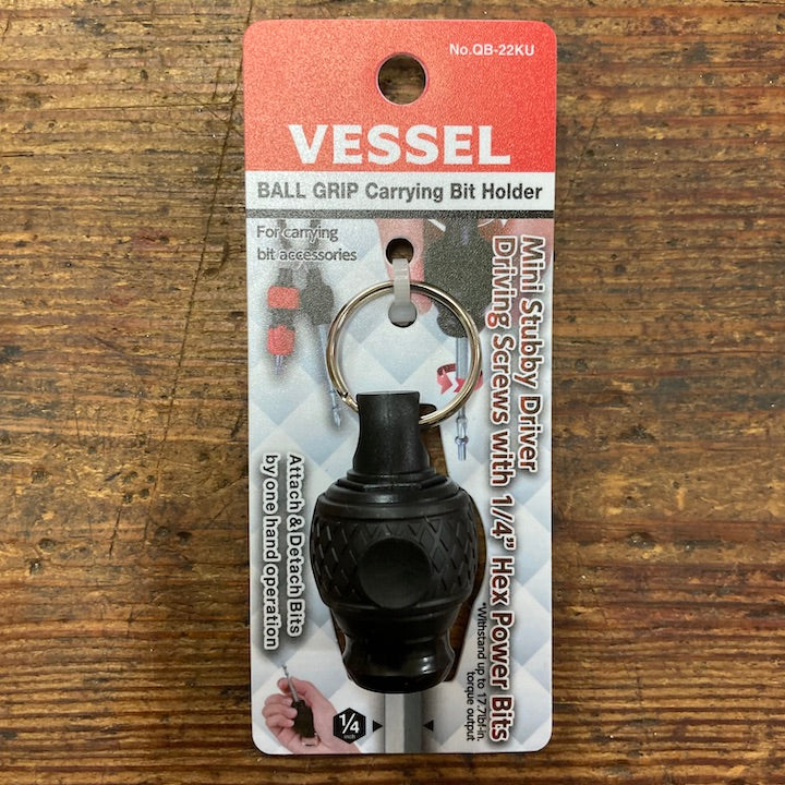 Vessel Tool Ball Grip Carrying Bit Holder Black (QB22KU)